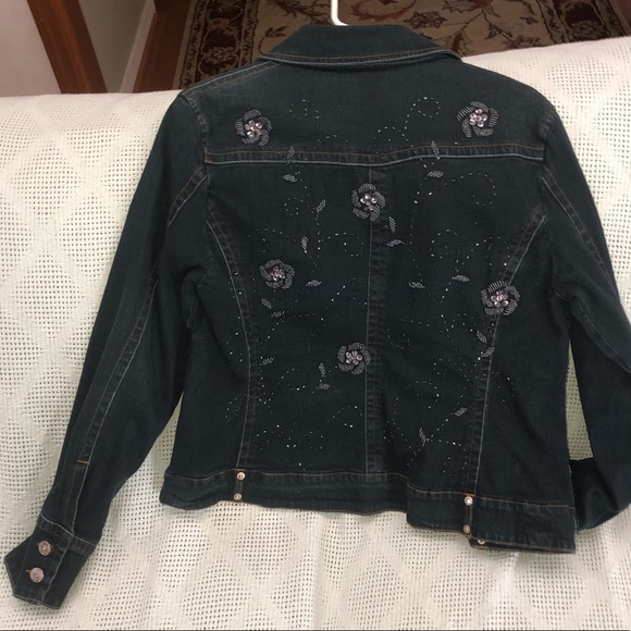 Flashback Couture Beaded Denim Jean Jacket - Picture 3 of 4